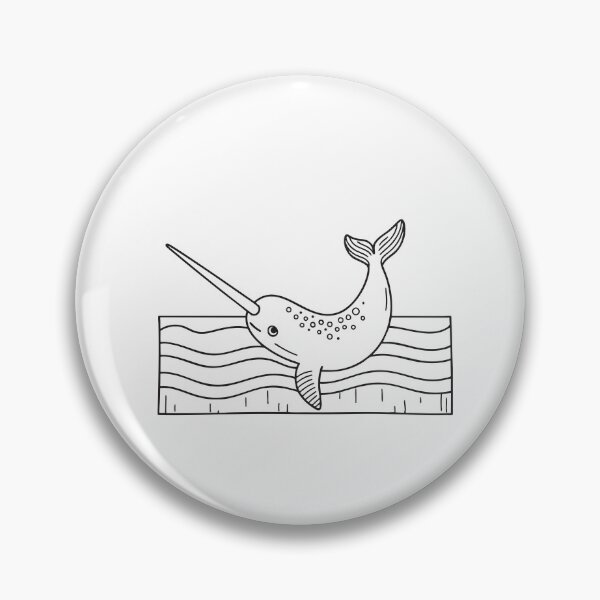 Item preview, A narwhal with a long spiral tusk swimming near the ocean surface designed and sold by rasagamastore.