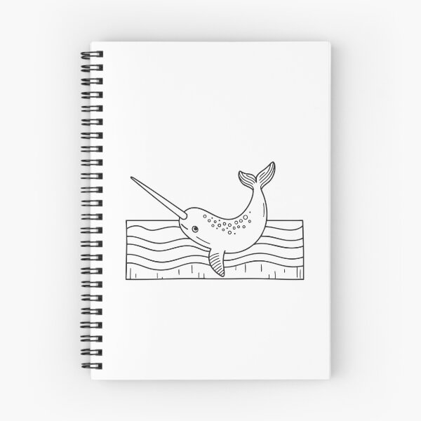 Item preview, A narwhal with a long spiral tusk swimming near the ocean surface designed and sold by rasagamastore.