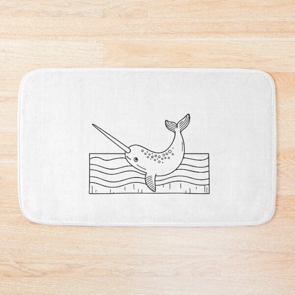 Item preview, A narwhal with a long spiral tusk swimming near the ocean surface designed and sold by rasagamastore.
