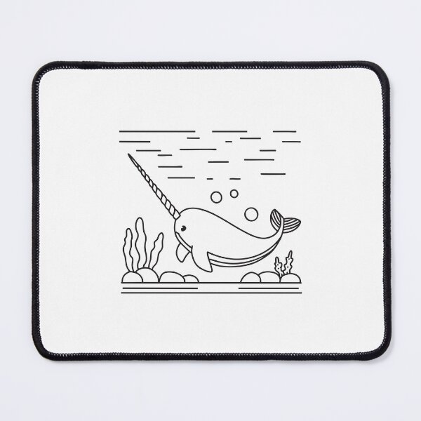 Item preview, Narwhal Swimming Under Ocean Water designed and sold by rasagamastore.