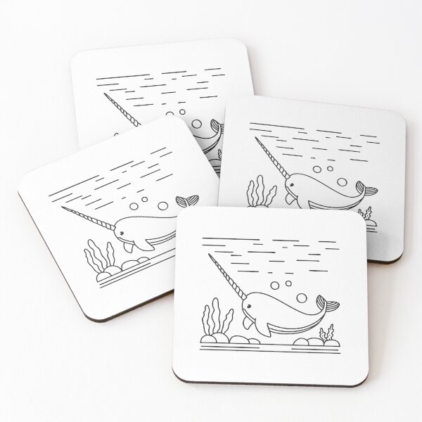 Item preview, Narwhal Swimming Under Ocean Water designed and sold by rasagamastore.