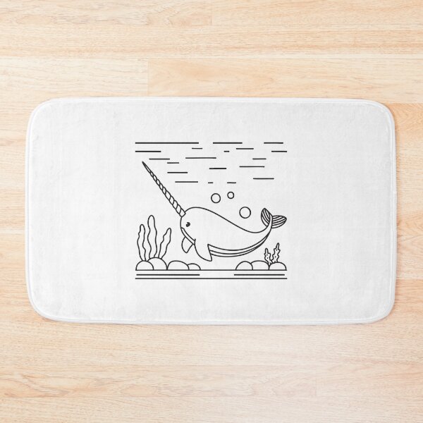 Item preview, Narwhal Swimming Under Ocean Water designed and sold by rasagamastore.