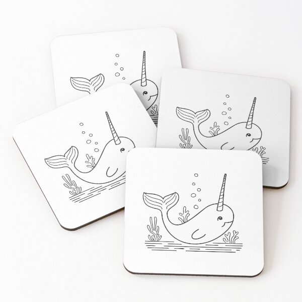 Item preview, A narwhal under the ocean surface with a visible tusk designed and sold by rasagamastore.