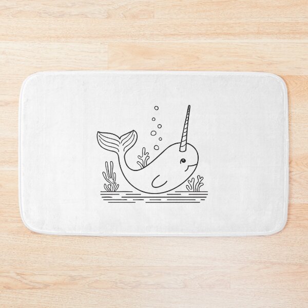 Item preview, A narwhal under the ocean surface with a visible tusk designed and sold by rasagamastore.