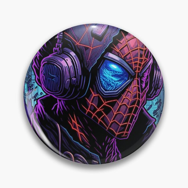 Item preview, ​Cyberpunk Spider-Man Neon Synthwave Art designed and sold by PowerArtUa.