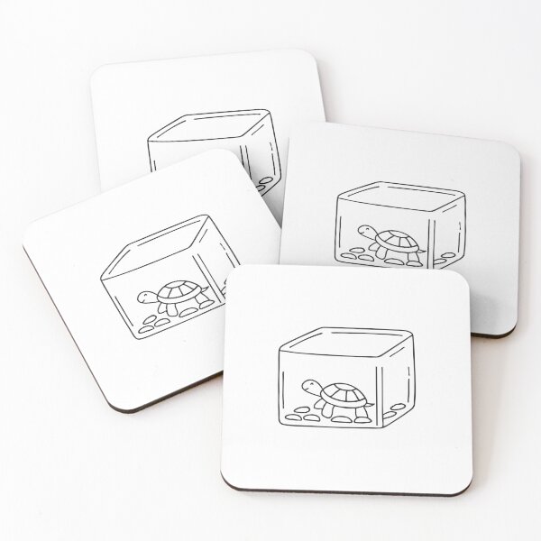 Item preview, Small Turtle Resting in Square Aquarium designed and sold by rasagamastore.
