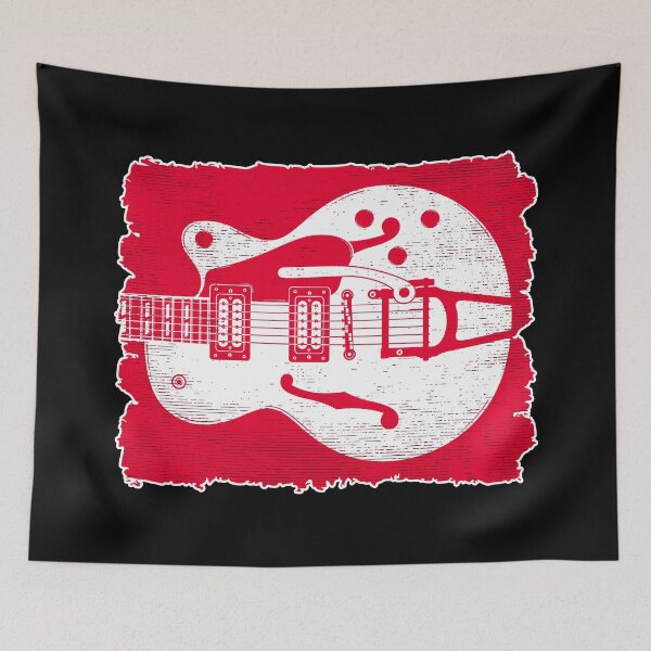 Item preview, Graffiti Retro Guitar Silhouette designed and sold by PILANTROP.