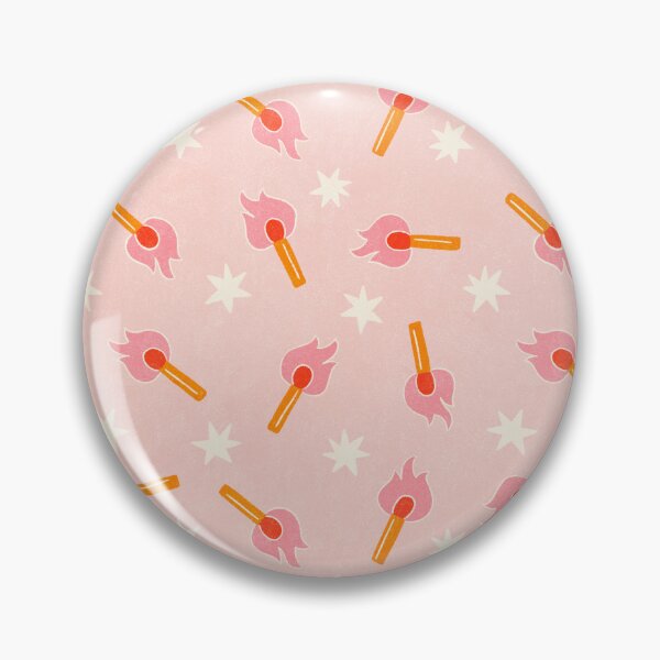 Item preview, Retro Pink Burning Match Pattern with Vintage White Stars designed and sold by Itouchedabee.