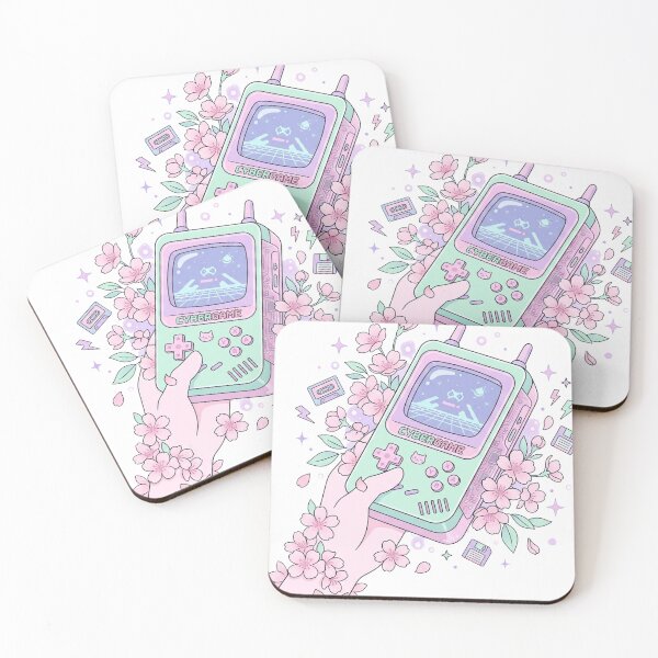 Item preview, Retro Cyber Game Console Pastel Cherry Blossom Aesthetic designed and sold by The Cozy Chapter.