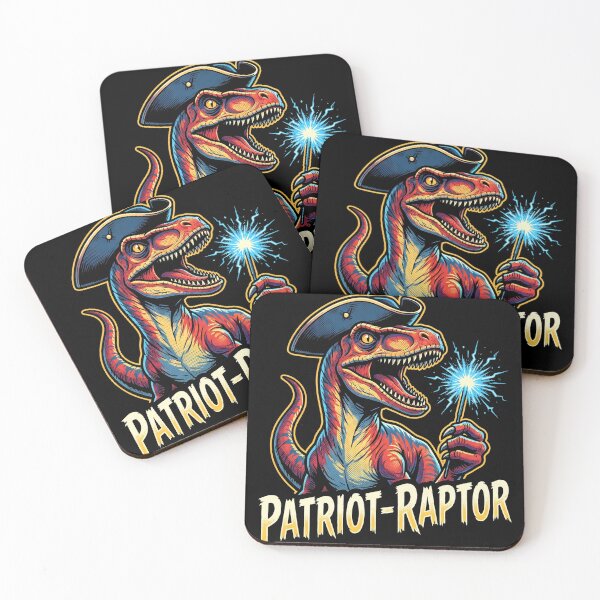 Item preview, Patriot Raptor Funny Dinosaur 4th of July designed and sold by TeNovaStudio ⭐⭐⭐⭐⭐.