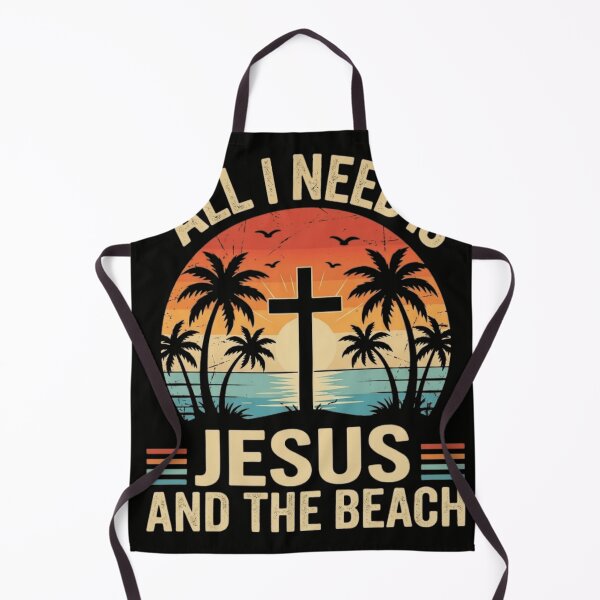 Item preview, All I Need Is Jesus and the Beach Retro Vintage Christian Summer Sunset designed and sold by haitrieuic96.