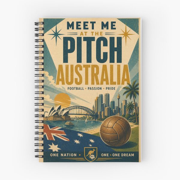 Item preview, Meet me at the pitch: Australia vintage football poster designed and sold by Rue Market.