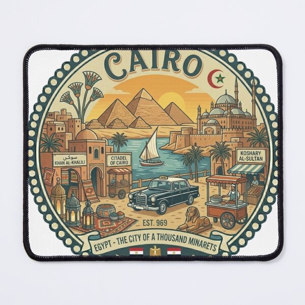 Item preview, Vintage Cairo Egypt Retro Travel Poster Illustration Art designed and sold by EverBranz-stor.