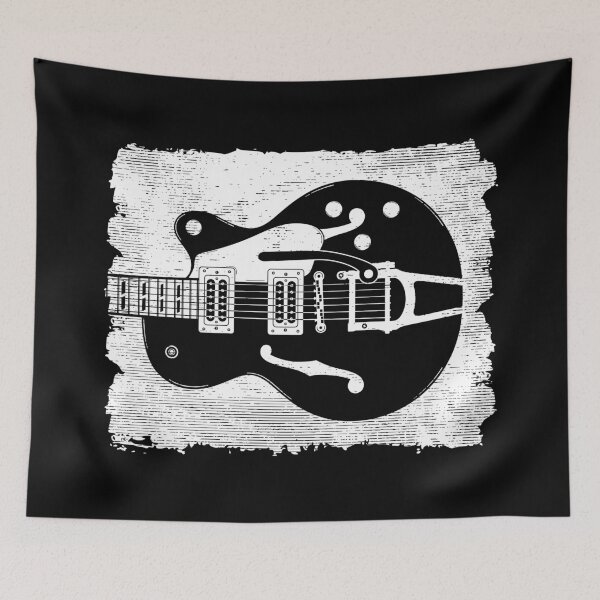 Item preview, Graffiti Retro Guitar Silhouette designed and sold by PILANTROP.