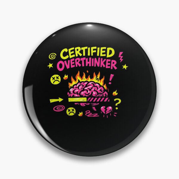 Item preview, Certified Overthinker – Brain on Fire Chaotic Sticker designed and sold by Timeless Junction.