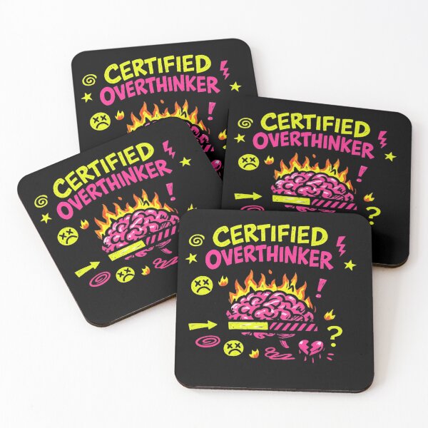 Item preview, Certified Overthinker – Brain on Fire Chaotic Sticker designed and sold by Timeless Junction.