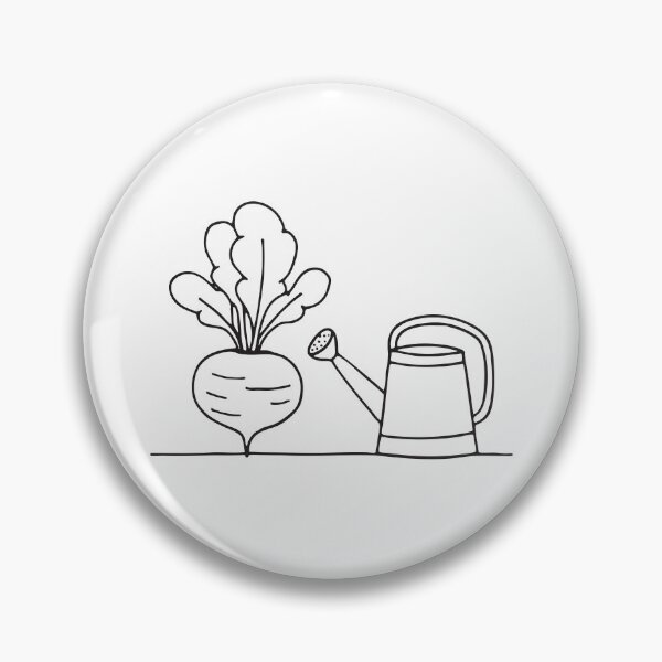 Item preview, A turnip beside a watering can along a garden path designed and sold by rasagamastore.