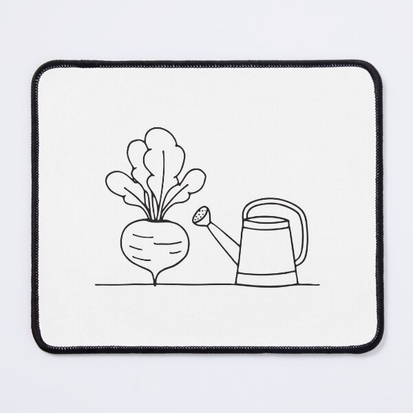 Item preview, A turnip beside a watering can along a garden path designed and sold by rasagamastore.
