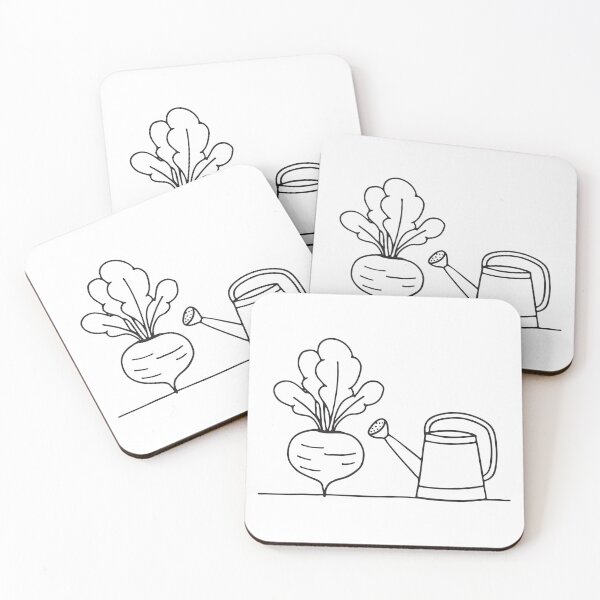 Item preview, A turnip beside a watering can along a garden path designed and sold by rasagamastore.