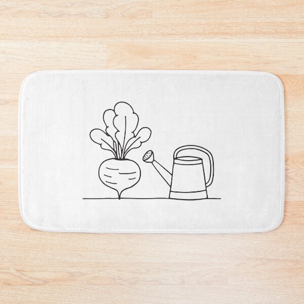 Item preview, A turnip beside a watering can along a garden path designed and sold by rasagamastore.