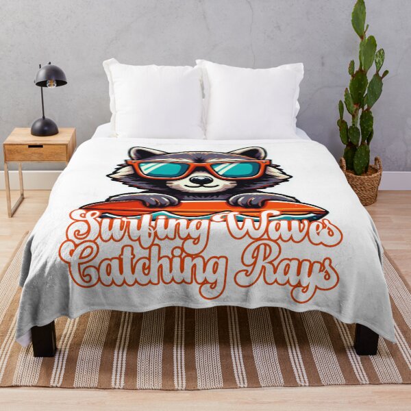Item preview, Raccoon Surfer Surfing Waves And Catching Rays designed and sold by McThingummy.