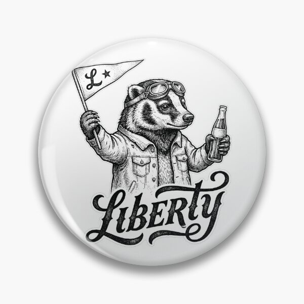 Item preview, Liberty Vintage Badger Linocut Patriotic Graphic designed and sold by TeNovaStudio.