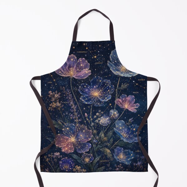 Item preview, Celestial Constellation Garden Glowing Night Botanical Astrology Art designed and sold by ChubbyGoong.
