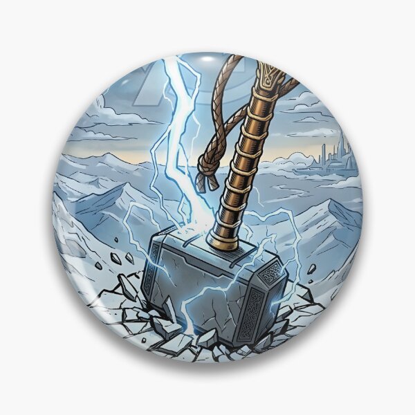 Item preview, Thor Mjolnir Hammer Lightning Comic Art designed and sold by PowerArtUa.
