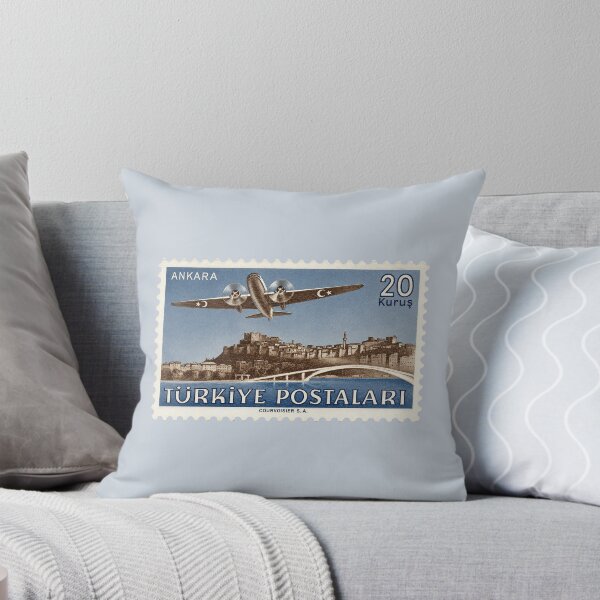 Item preview, Vintage Ankara Airmail Stamp | Türkiye Postaları Aviation Design | Classic Turkish Postal Art designed and sold by Schulz Lightprint Studio.