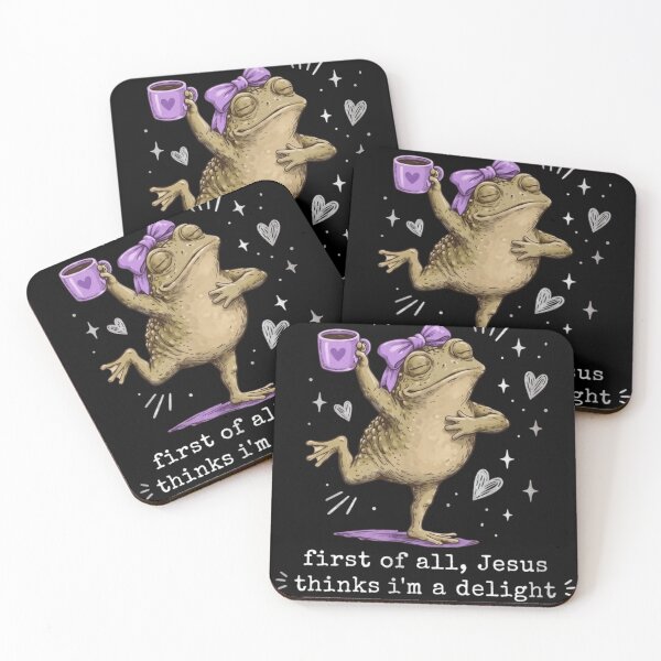 Item preview, Funny Jesus Thinks I'm A Delight Toad Coffee Vintage Aesthetic designed and sold by haitrieuic96.