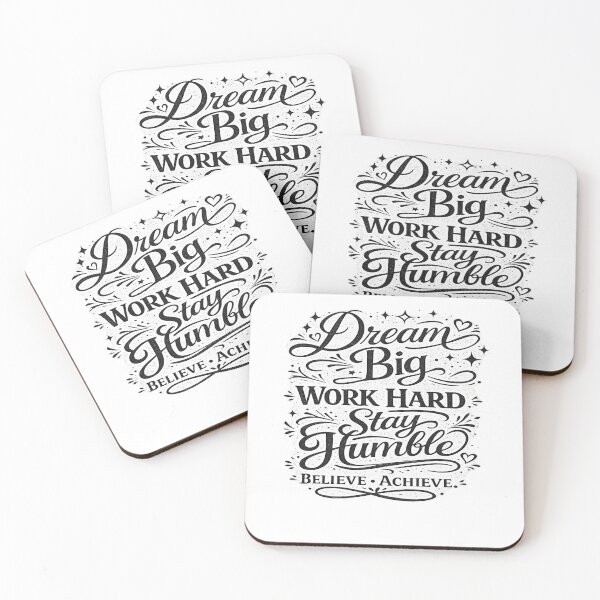 Item preview, Title: Dream Big Work Hard Stay Humble Motivational Typography Quote designed and sold by MoizCreations.