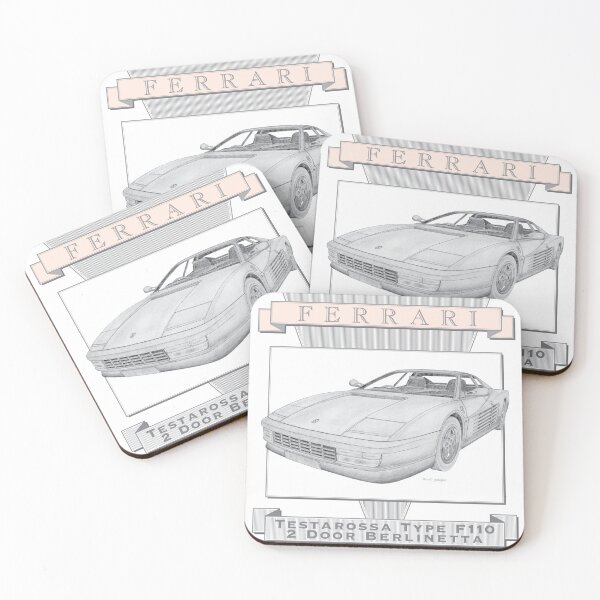 Aperçu de l'œuvre Ferrari Testarossa Type F110 Berlinetta 2 portes dessinée à la main créée et vendue par Classic Car Art Drawings.