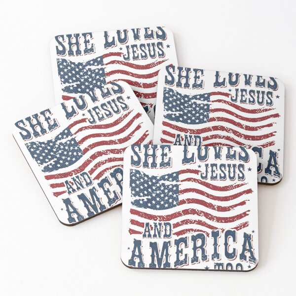 Item preview, She Loves Jesus And America Too Patriotic Christian USA Flag Vintage designed and sold by haitrieuic96.