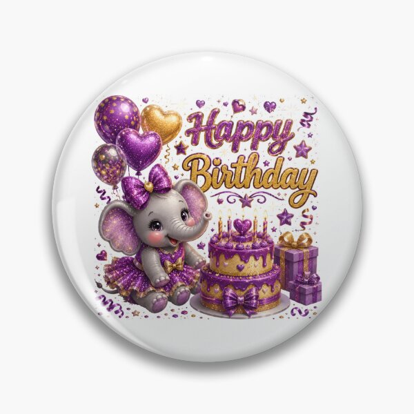 Item preview, Cute Purple Glitter Baby Elephant Happy Birthday Design, Adorable Girl Elephant Party designed and sold by Celebrate & Sparkle.