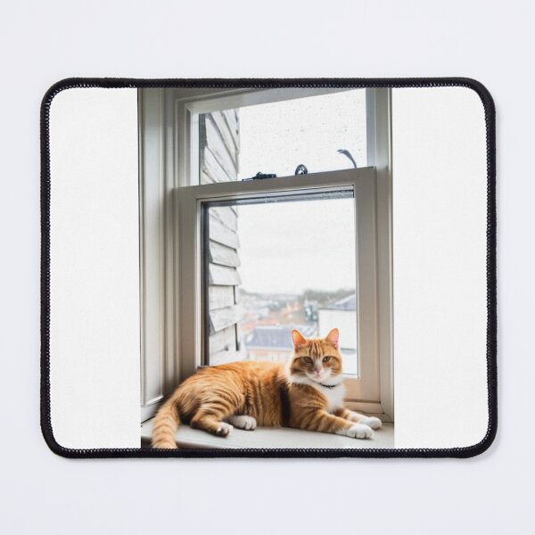 Item preview, Animals - Ginger and White Cat, Serene Contemplation at the Window designed and sold by DoodyPets.