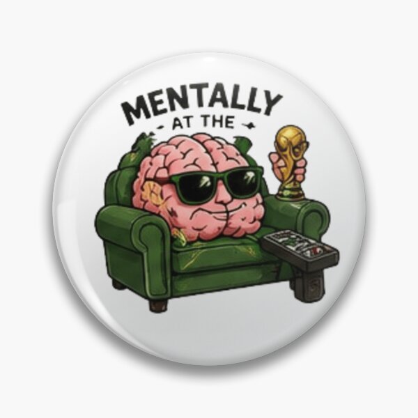 Item preview, Mentally at the World Cup Funny Brain Sticker designed and sold by Pixanova.