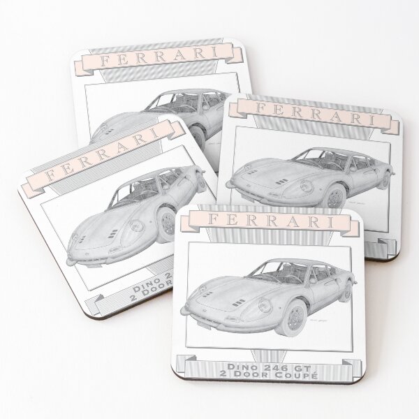 Artikelvorschau, Ferrari Dino 246 GT 2-Türer Coupé (handgezeichnet) entworfen und verkauft von Classic Car Art Drawings.