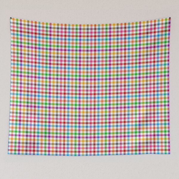 Item preview, Colorful Rainbow Gingham Plaid Design - White designed and sold by PatternTitan.