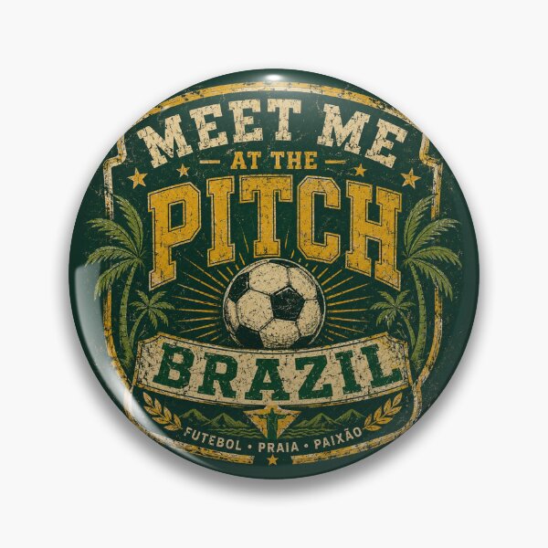 Item preview, Meet me at the pitch Brazil vintage soccer design designed and sold by Rue Market.