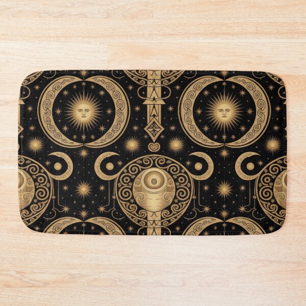 Item preview, Black & Gold Celestial Pattern – Klimt Inspired Luxury Moon and Stars Design designed and sold by Tamas Das.