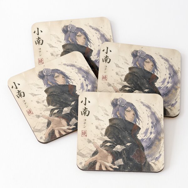 Item preview, Konan | Mystic Paper Sorceress Watercolor Art Print | Dark Anime-Inspired Ninja Wall Art designed and sold by Dyan4.