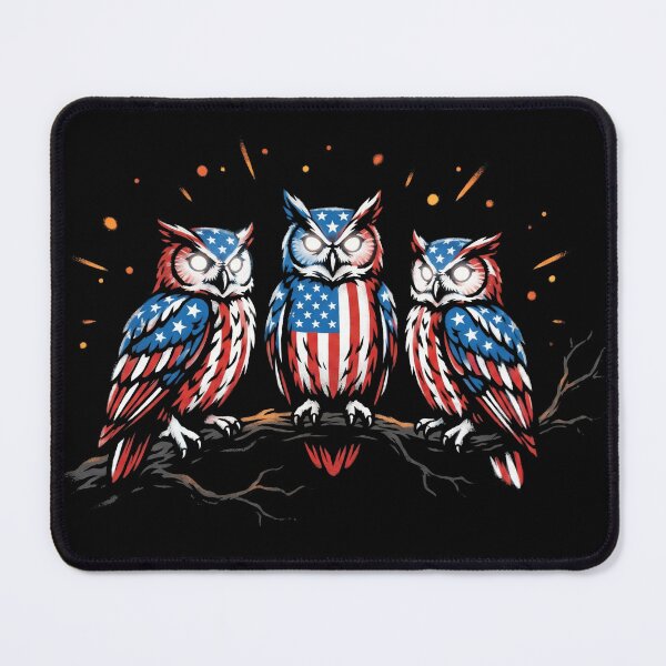 Item preview, Patriotic American Flag Owls On Branch Shirt designed and sold by TeNovaStudio.
