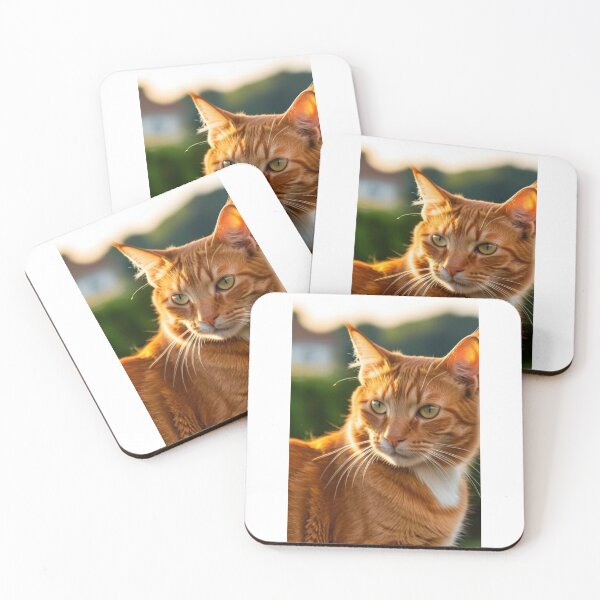 Item preview, Animals - Ginger Cat with Green Eyes, Golden Sunset Light designed and sold by DoodyPets.