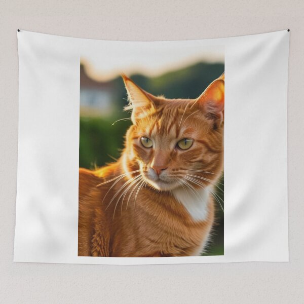 Item preview, Animals - Ginger Cat with Green Eyes, Golden Sunset Light designed and sold by DoodyPets.