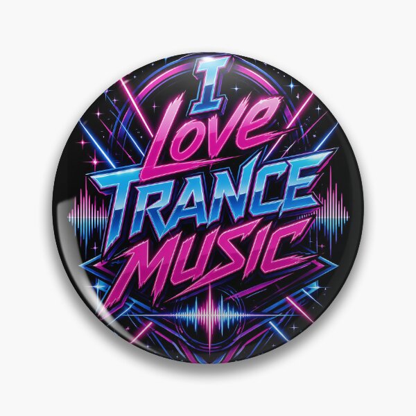 Item preview, I Love Trance Music Retro Neon Laser Soundwave Art designed and sold by  ZenRave Designs.
