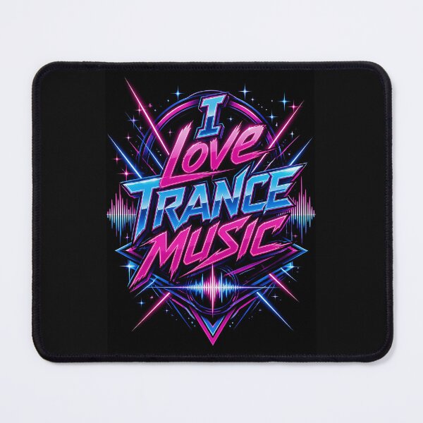 Item preview, I Love Trance Music Retro Neon Laser Soundwave Art designed and sold by  ZenRave Designs.