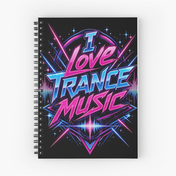Item preview, I Love Trance Music Retro Neon Laser Soundwave Art designed and sold by  ZenRave Designs.