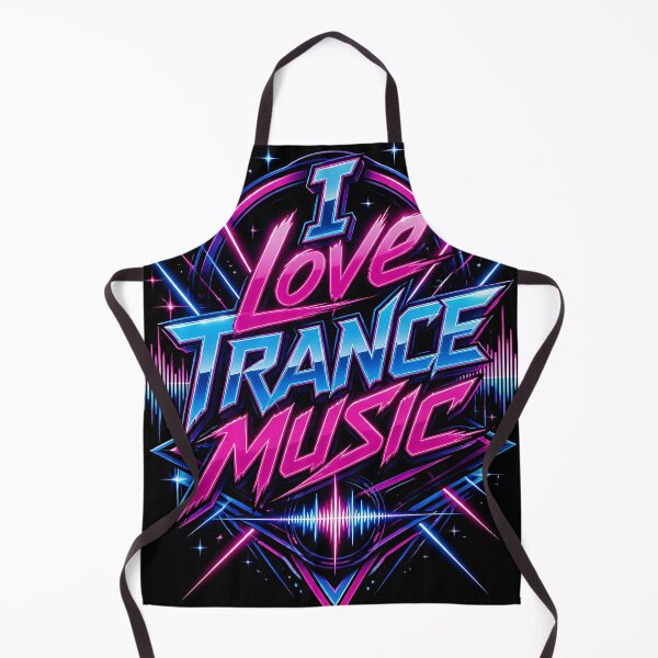 Item preview, I Love Trance Music Retro Neon Laser Soundwave Art designed and sold by  ZenRave Designs.