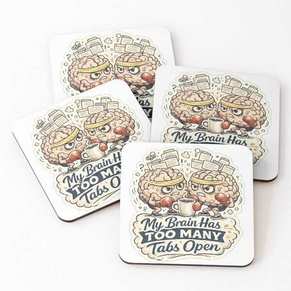 Item preview, My Brain Has Too Many Tabs Open Retro Cartoon designed and sold by Bhinfy.