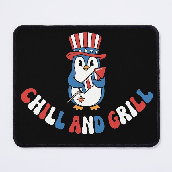 Item preview, Funny 4th Of July Penguin Grilling Tee designed and sold by TeNovaStudio.